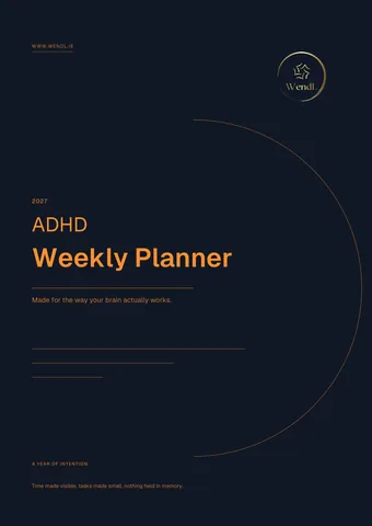 Cover of the ADHD Weekly Planner 2027