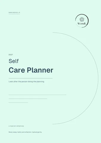 Cover of the Self Care Planner 2027