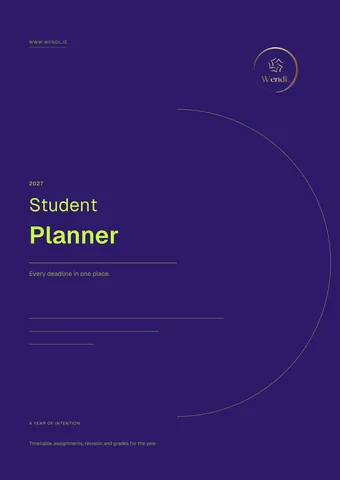 Cover of the Student Planner 2027