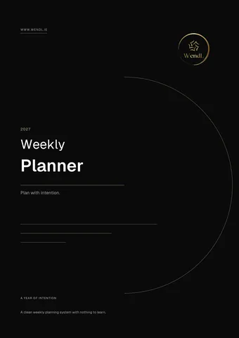 Cover of the Weekly Planner 2027